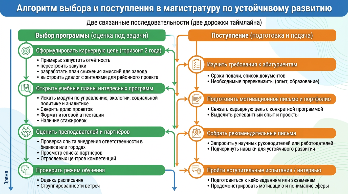Алгоритм выбора и поступления в магистратуру